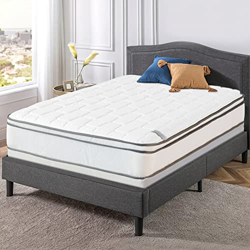 Mattress Solution Eurotop Pillowtop Innerspring Mattress And 4" Low Profile Wood Boxspring/Foundation Set, Queen