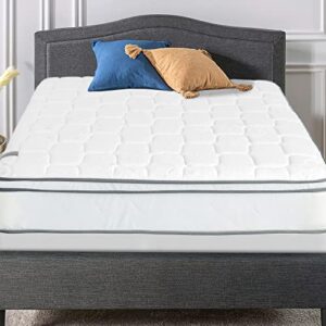 Mattress Solution Eurotop Pillowtop Innerspring Mattress And 4" Low Profile Wood Boxspring/Foundation Set, Queen