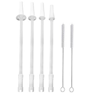 delove universal long straws for gallon water bottles - equip your bottle with a straw - cut size to fit any bottles- replacement straws for water jug - half gallon/32oz/64oz/128oz - set of 4