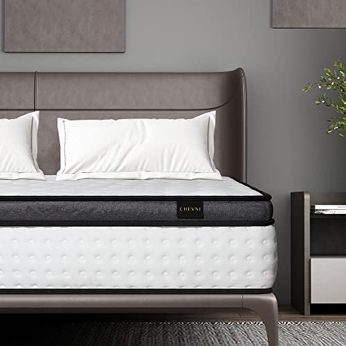 CHEVNI Queen Mattress, 10 inch Individually Pocket Springs Hybrid Mattress,Dual Layer Gel Memory Foam,Medium Firm Mattresses in a Box Queen Size Mattress