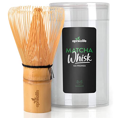 AprikaLife -Traditional Matcha Whisk - 100 Prong Bamboo Whisk For Ceremonial Tea Preparation - Authentic Japanese Bamboo Whisk For Matcha Tea