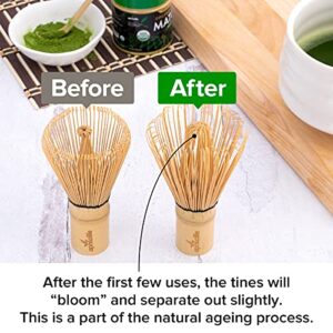 AprikaLife -Traditional Matcha Whisk - 100 Prong Bamboo Whisk For Ceremonial Tea Preparation - Authentic Japanese Bamboo Whisk For Matcha Tea