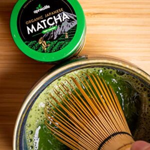 AprikaLife -Traditional Matcha Whisk - 100 Prong Bamboo Whisk For Ceremonial Tea Preparation - Authentic Japanese Bamboo Whisk For Matcha Tea