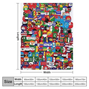 Woidxzxza Countryball Polandball World Map Throw Blanket Fuzzy Plush Fleece Blankets Soft Cozy Microfiber Flannel Blanket for Couch Sofa Bed Decor Travel Outdoor Gifts 60''X50''