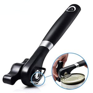 can opener smooth edge manual, can opener handheld, no sharp edges with soft grips, food grade stainless steel cutting can opener, professional ergonomic can opener for kitchen & restaurant
