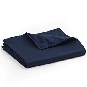 YnM Weighted Blanket with Cotton Duvet Bundle | 60''x80'' 15lbs, Suit for One Person(~140lb) Use on Queen/King Bed | Navy