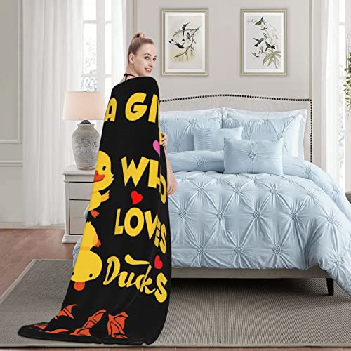 Ducks Soft Throw Blanket All Season Microplush Thick Warm Blankets Tufted Fuzzy Flannel Throws Blanket for Bed Sofa Couch 50"x40"