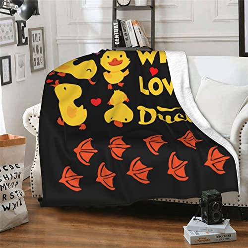 Ducks Soft Throw Blanket All Season Microplush Thick Warm Blankets Tufted Fuzzy Flannel Throws Blanket for Bed Sofa Couch 50"x40"