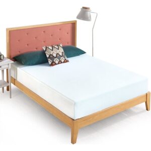 Zinus Wen Wood Deluxe Platform Bed Frame, Full & 10 Inch Green Tea Cooling Gel Memory Foam Mattress/Cooling Gel Foam/Pressure Relieving/CertiPUR-US Certified/Bed-in-a-Box, Full