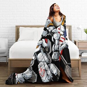 LYKFKNJ Gundam Ultra-Soft Warm Micro Fleece Print Throw Blanket for Couch Bed Living Room Bedroom Travel All Season