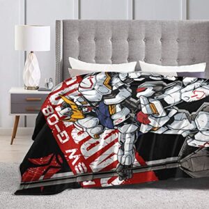 LYKFKNJ Gundam Ultra-Soft Warm Micro Fleece Print Throw Blanket for Couch Bed Living Room Bedroom Travel All Season