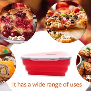 rgrfsdgx Adjustable Pizza Storage Container, Pizza Slice Container can be Microwaved and Reused, Pizza Slice Pack with 5 Heating Plates.