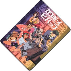 Cowboy Bebop Fleece Throw Blanket - Cowboy Bebop Sessions Anime - Spike Spiegel, Faye Valentine, Edward Wong, Vicious Throw Blanket,One Size
