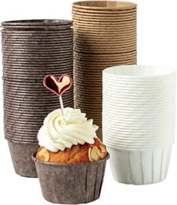 katbite parchment cupcake liners standard size 150pcs, christmas cupcake liners, muffin baking liners, heavy duty greaseproof wrappers for bakery, birthday party