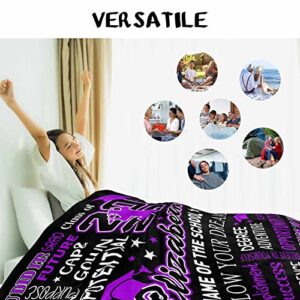 Enjoyyjl Class of 2023 High School Graduation Gift Blanket with Personalized Name and School, Senior College High School Graduation Blanket Gifts for Women Teen Girls