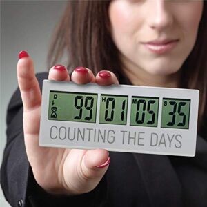 reusable countdown clock for all of the big events in your life, wedding save the date countdown, retirement countdown timer, baby due date & christmas countdown | up to 999 day countdown timer