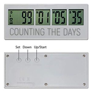 Reusable Countdown Clock for All of The Big Events in Your Life, Wedding Save The Date Countdown, Retirement Countdown Timer, Baby Due Date & Christmas Countdown | up to 999 Day Countdown Timer