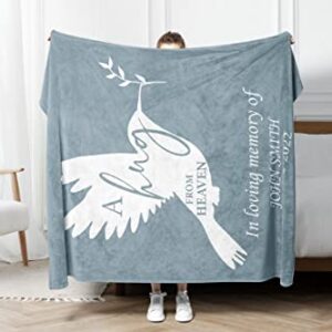 Personalized Memorial Blanket Custom Throw Blanket In Loving Memory of Mom Dad Sorry for Loss Sympathy gift Remembrance Gift Bereavement Gift (Minky, 50x60 inches)