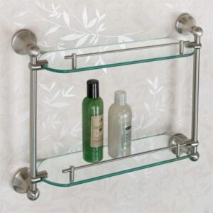 signature hardware 295874 ballard 19-1/4" glass bathroom shelf