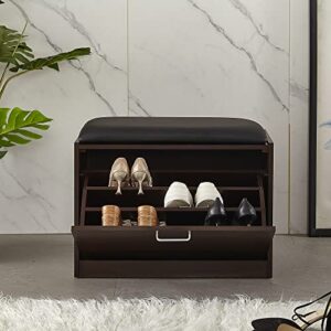 Aottop Premium Shoe Cabinet and Seat - Elegant Design, MDF Wood, and Foam Cushion for Comfortable and Convenient Shoe Storage - Perfect for Your Home Décor.