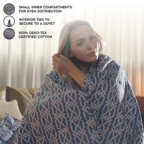 YnM 25lbs Weighted Blanket, 100% Oeko-Tex Certified Cotton Material with Premium Glass Beads (Infinite, 60''x80'' 25lbs), Suit for One Person Use on Queen/King Bed