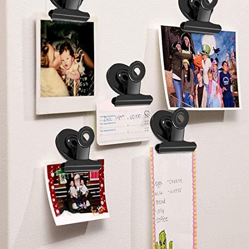 12 Pack Black Refrigerator Magnets Fridge Magnet, Magnetic Clips for Whiteboard, Magnet Clips Heavy Duty for Kitchen & Office Home Organizing