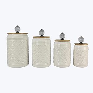 young's inc ceramic 4 pc canister set, multi