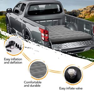 Aotiyer Truck Bed Air Mattress for 5.5-5.8Ft Inflatable Air Mattress for Short Truck Beds Truck Tent Camping Accessories with Pump Pillows Full Size Compatible with F150, Ram, GMC, ect