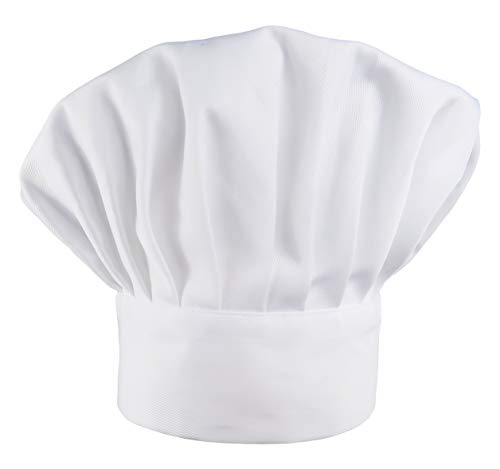 LilMents 6 Pack Chef Hat Set Elastic Baker Kitchen Catering Cooking Chefs Hats (White)