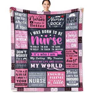 kjacgad nurse gifts for women, rn gifts for nurses, nurse practitioner gifts for women, nursing school gifts for new nurses, nurse appreciation gifts, nurse graduation gift throw blankets 60x50 inch