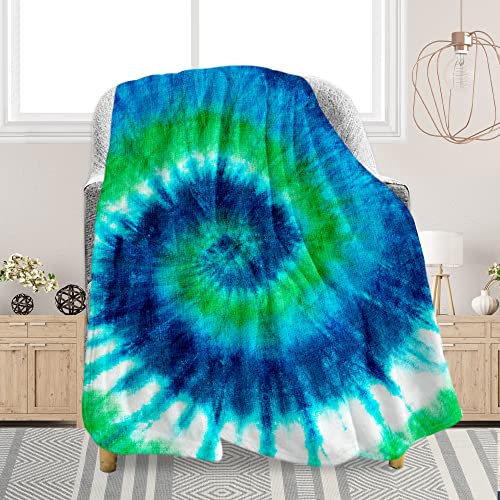 Fleece Throw Blanket for Couch, Patterned Warm Comfy Flannel Throw Blanket Fuzzy Ultra-Soft Cozy Microfiber Plush Blanket 330GSM for Sofa Bed Office All Season Use (50" x 60", Tie Dye)