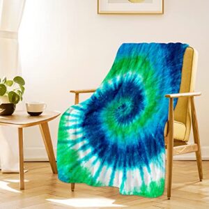 Fleece Throw Blanket for Couch, Patterned Warm Comfy Flannel Throw Blanket Fuzzy Ultra-Soft Cozy Microfiber Plush Blanket 330GSM for Sofa Bed Office All Season Use (50" x 60", Tie Dye)