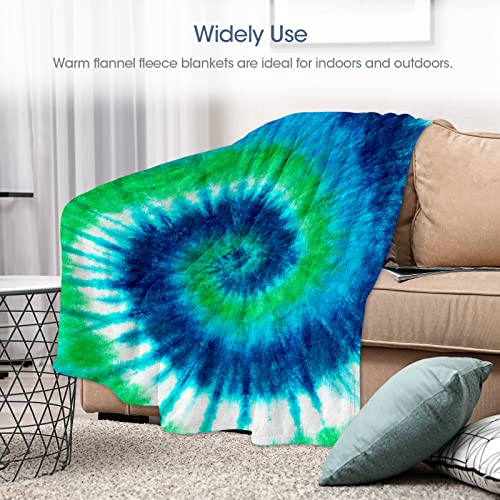 Fleece Throw Blanket for Couch, Patterned Warm Comfy Flannel Throw Blanket Fuzzy Ultra-Soft Cozy Microfiber Plush Blanket 330GSM for Sofa Bed Office All Season Use (50" x 60", Tie Dye)