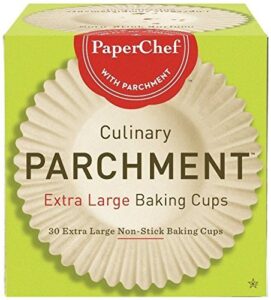 paperchef (2 pack) extra large paper cupcake liners/baking cups, 30-ct/box, Оne Расk, tan