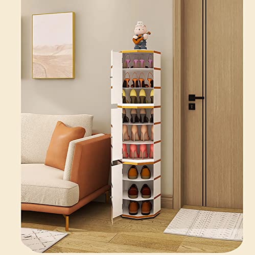 Shoes Storage, Shoes Rack Shoe Organizer For Entryway, Shoe Stand Shoe Racks With Door, Shoe Rack Rotating 360° Shoe Holder Small Shoe Rack For Narrow Space, Hallway Shoe Storage, Diameter 35cm/43cm (