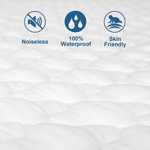 Mattress Protector Waterproof Twin Size, Breathable & Noiseless Twin Mattress Pad Cover Quilted Fitted with Deep Pocket up to 14" Depth