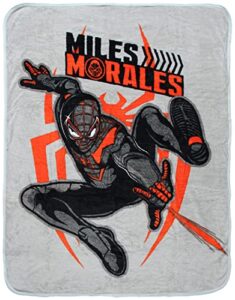 northwest marvel miles morales spiderman micro raschel throw blanket 48" x 60"