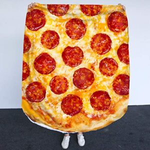 sleepwish sherpa round throw blanket pepperoni cheese pizza pattern bed spread fleece lined blanket blanket wrap for kids lounging men women (70 inch)