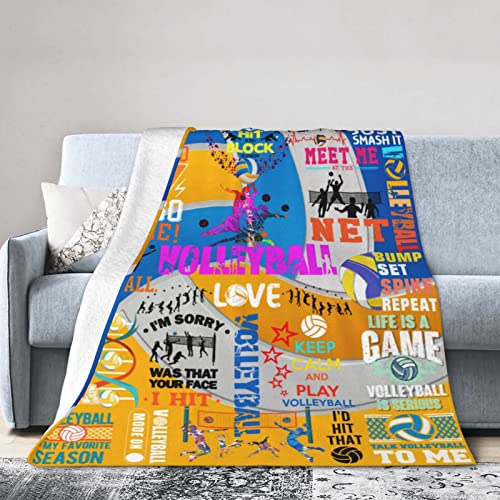 Volleyball Throw Blanket - ​Super Soft Volleyball Blanket for Men Women Gifts 50x60 Inches