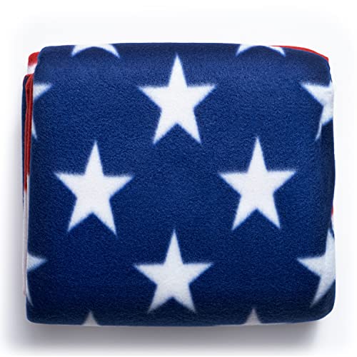 American Flag Throw Blanket - Plush Polyester Fleece United States Blanket, American Flag Home Decor for Veterans - 50"x60"