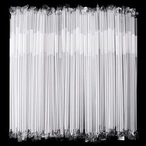 [individually wrapped] 100 pcs clear flexible plastic straws, disposable bendy straws, 10.2" long and 0.23'' diameter, bpa-free