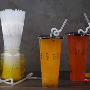 [Individually Wrapped] 100 Pcs Clear Flexible Plastic Straws, Disposable Bendy Straws, 10.2" Long and 0.23'' Diameter, BPA-Free
