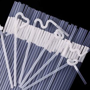 [Individually Wrapped] 100 Pcs Clear Flexible Plastic Straws, Disposable Bendy Straws, 10.2" Long and 0.23'' Diameter, BPA-Free