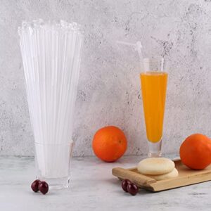 [Individually Wrapped] 100 Pcs Clear Flexible Plastic Straws, Disposable Bendy Straws, 10.2" Long and 0.23'' Diameter, BPA-Free