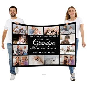 custom fleece blanket with picture personalized blanket throw with photo name customized graudation gift for student 12 photos collage (120x150cm)