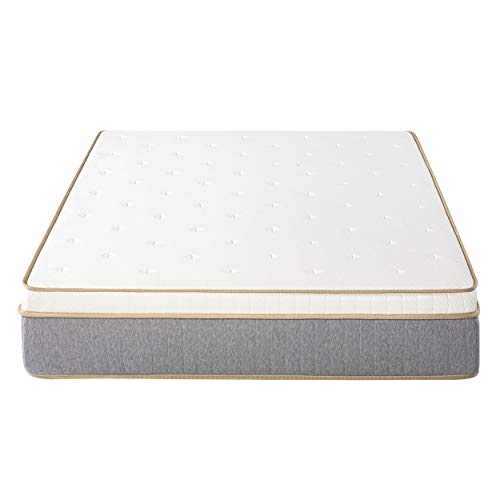 Mellow 12 Inch LAGOM Elite Hybrid Mattress, Made in USA, CertiPUR-US Certified Foams, Oeko-TEX Certified Eco Cover, Green Tea Infused Memory Foam and Pocket Springs, Quilted Comfort Top, Queen