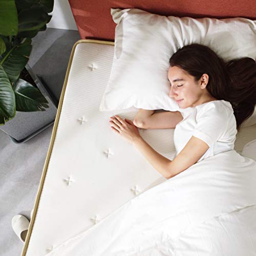 Mellow 12 Inch LAGOM Elite Hybrid Mattress, Made in USA, CertiPUR-US Certified Foams, Oeko-TEX Certified Eco Cover, Green Tea Infused Memory Foam and Pocket Springs, Quilted Comfort Top, Queen