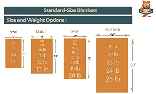 SENSORY GOODS Young Adult - Deluxe - Made in America - Medium Weighted Blanket 10lb Medium Pressure - Dwight Pattern - Fleece/Flannel (66" x 42") Provides Comfort and Relaxation.