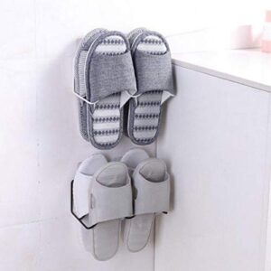 TFIIEXFL Double-Layer Shoes Holder Wall Mount Slipper Hanging Shelf Organizer Living Room (Color : D)
