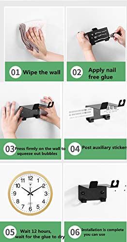 Yzger Hair Dryer Holder Hair Blow Dryer Rack Wall Mount Include Power Plug Hook Wall Punching Mounted Punching or Self-Adhesive Two Ways to Use and Fit for Most Hair Dryers (Silver)